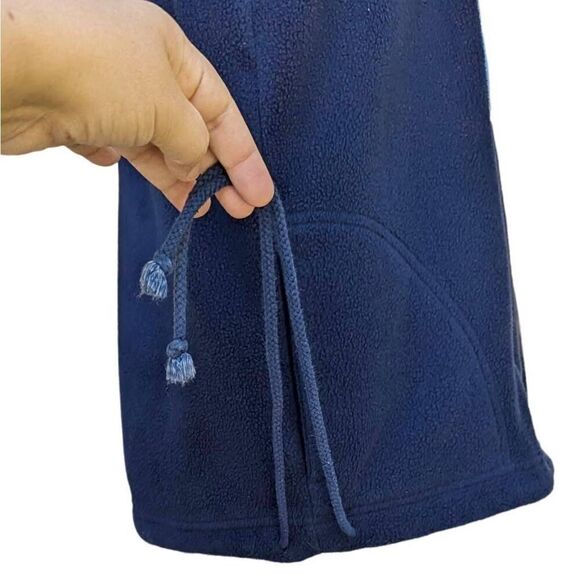 Vintage Fall Autumn Fleece Vest Navy Burgundy Colorblock Embroidered Size P/L - Picture 3 of 7